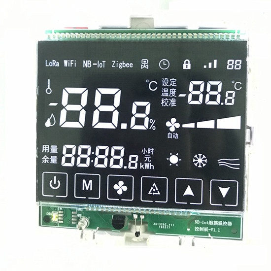 Customize High Contrast Black Segment LCD With Touch Icon